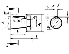 Размеры конического входного вала редуктора РМ1000