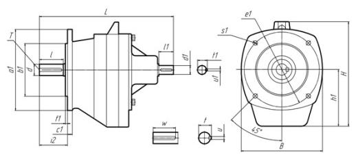 Редуктор 1Ц2С 125 фланцевый