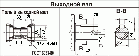 Выходной вал редуктора 2Ч 63