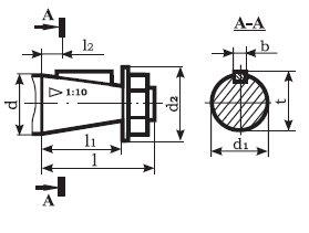 Размеры конических валов редуктора Ц2-400