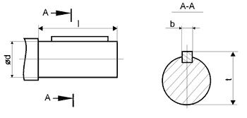 Размеры цилиндрических входных и выходных валов