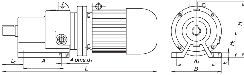 Мотор-редуктор волновой МВз-80 на лапах