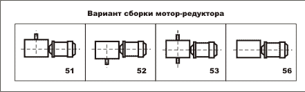 варианты сборки мотор-редукторов МЧ 100